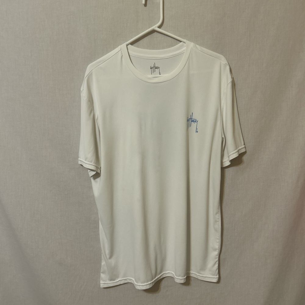 Guy Harvey White Tee with Blue Marlin Design - Picture 3 of 5